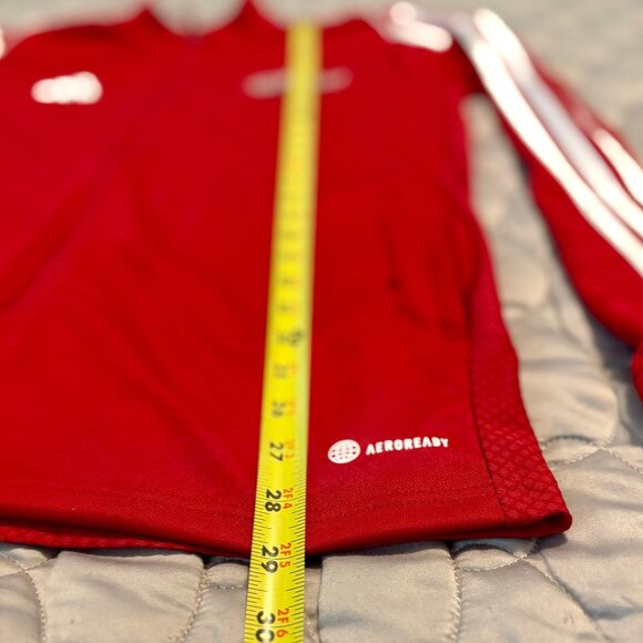 Adidas Climalite Long Sleeve Red Track Jacket Men L with custom CESA logo - Picture 8 of 11